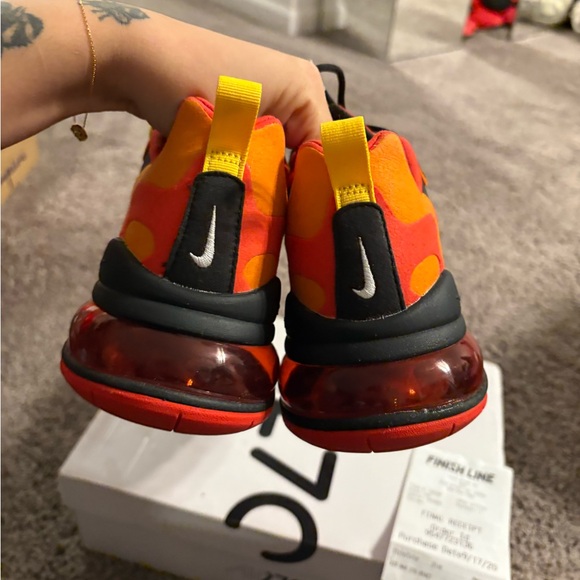 Nike Air Max 270 React - Black, Orange, and Yellow - Picture 4 of 6